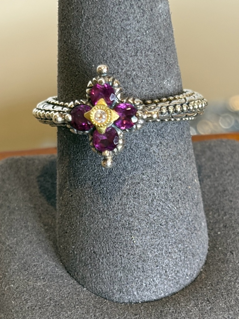 Magnificent Barbara Bixby sterling silver gemstone ring,